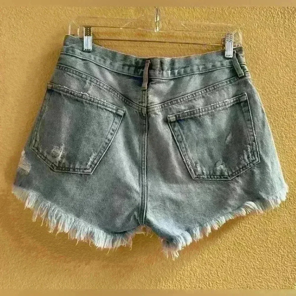 AGOLDE “Parker” Vintage Blue Denim Distressed Cut-Off Shorts Size 29 EUC! - Picture 4 of 10